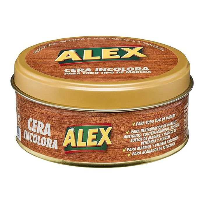 Cera alex incolora lata para madera 250 gr