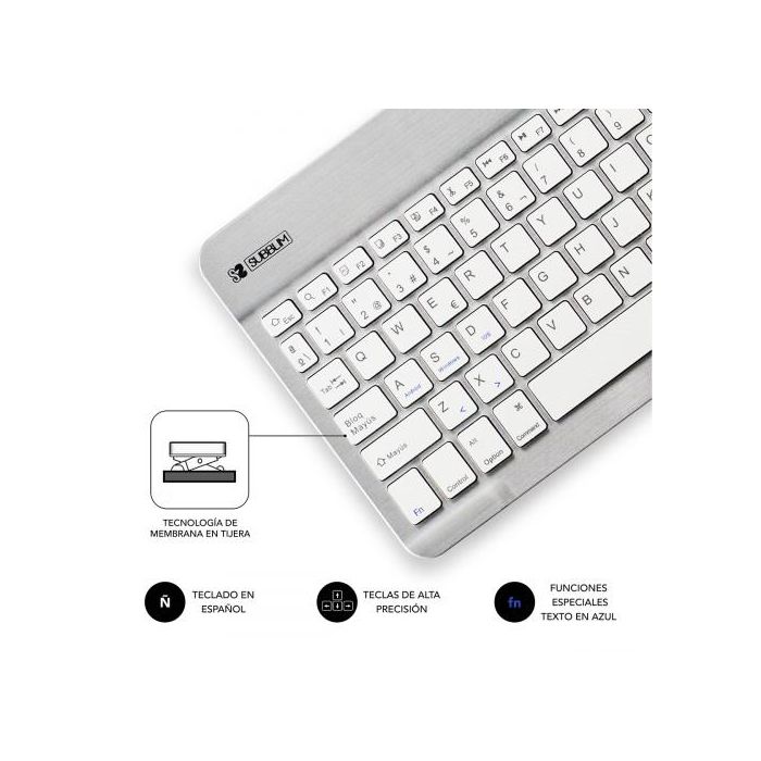 Teclado Bluetooth Subblim SUB-KBT-SM0001 Plateado Qwerty Español 4