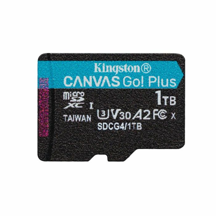 Kingston Tarjeta microSDXC Canvas Go Plus 1TB SDCG4/1TB, 200MB/s, A2 U3 V30, para juegos móviles, drones y cámaras deportivas, con adaptador 1 Kingston Tarjeta microSDXC Canvas Go Plus 1TB SDCG4/1TB, 200MB/s, A2 U3 V30, para juegos móviles, drones y cámaras deportivas, con adaptador 1