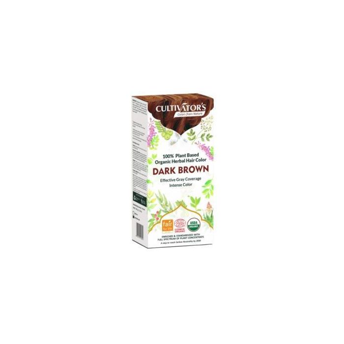 CULTIVATORS Tinte Orgánico Castaño Dorado Oscuro 100Gr Ecocert para Cabello Vegano con Cobertura 100% Canas