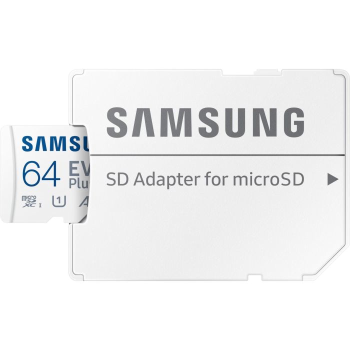 Samsung MB-MC64SA/EU Tarjeta Memoria microSD EVO Plus 2023 64GB 160MB/s Clase 10 U3 V30 A2 con Adaptador SD 3 Samsung MB-MC64SA/EU Tarjeta Memoria microSD EVO Plus 2023 64GB 160MB/s Clase 10 U3 V30 A2 con Adaptador SD 3