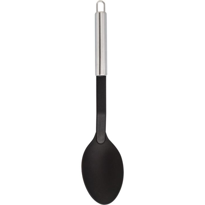 Quid Cucharón Habitat Acero Inoxidable - Negro Plástico con Mango Acero 36x7x5 cm Mate Apto Lavavajillas