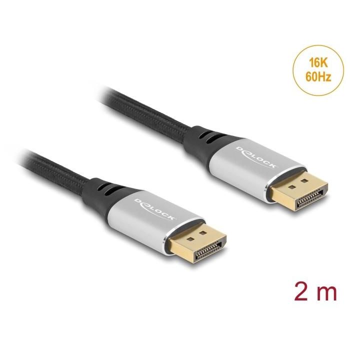 DELOCK DisplayPort Kabel 16K 60 Hz 2m silber Metall 2 DELOCK DisplayPort Kabel 16K 60 Hz 2m silber Metall 2