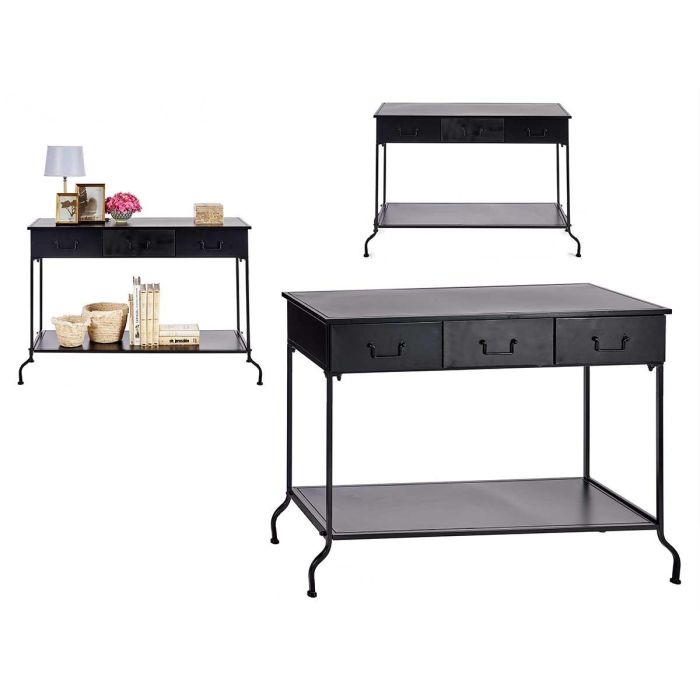 Giftdecor Mesa Consola de Metal Negro 43x121x84.5 cm Giftdecor Mesa Consola de Metal Negro 43x121x84.5 cm