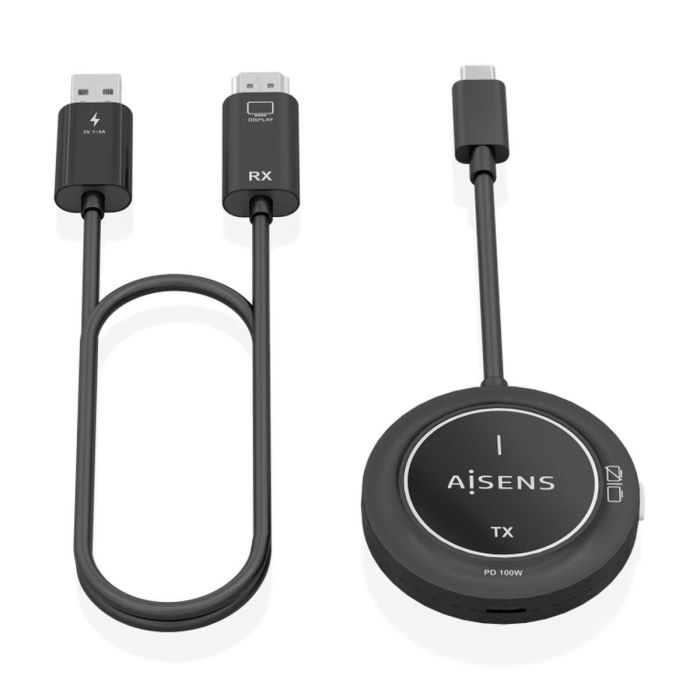 AISENS - USB-C A HDMI INALAMBRICO 1080P 30M + USB-C PD 100W, NEGRO 6