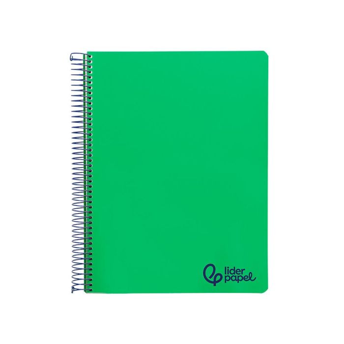 Cuaderno Espiral Liderpapel A4 Micro Wonder Tapa Plastico 120H 90 gr Cuadro 5 mm 5 Bandas 4 Taladros Color Verde Oscuro 1