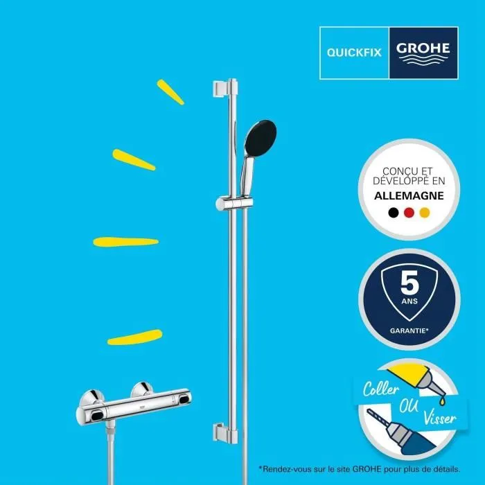 Grohe 34805001 Conjunto de ducha termostático de 1 chorro - Gris 3