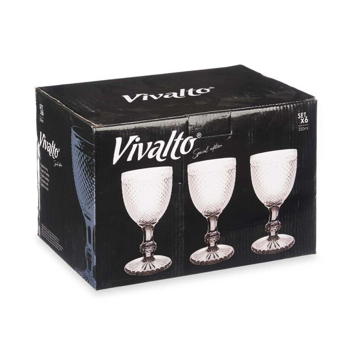Copa Diamante Vino Transp Pie Antracita 330 Ml Vivalto 8X16CM (36 Unidades) 1 Copa Diamante Vino Transp Pie Antracita 330 Ml Vivalto 8X16CM (36 Unidades) 1