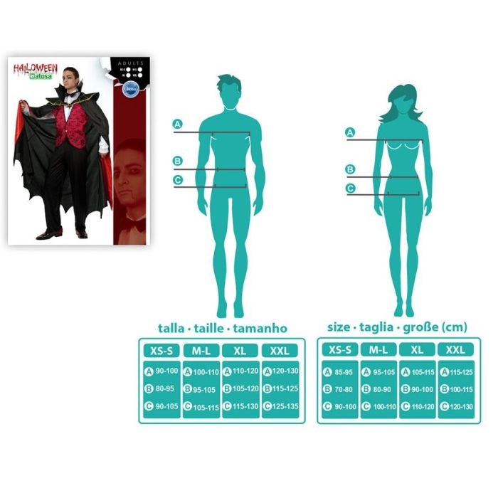 Disfraz Vampiro Hombre Adulto Completo Capa M-L 1 Disfraz Vampiro Hombre Adulto Completo Capa M-L 1