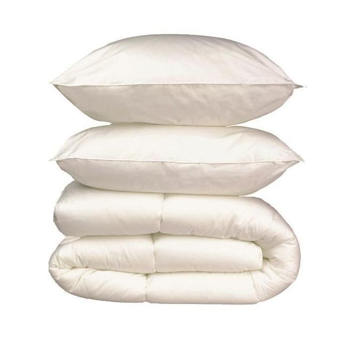 Paquete de ropa de cama de microfibra - 1 edredón cálido 220x240 cm + 2 almohadas 60x60 cm blanco Paquete de ropa de cama de microfibra - 1 edredón cálido 220x240 cm + 2 almohadas 60x60 cm blanco