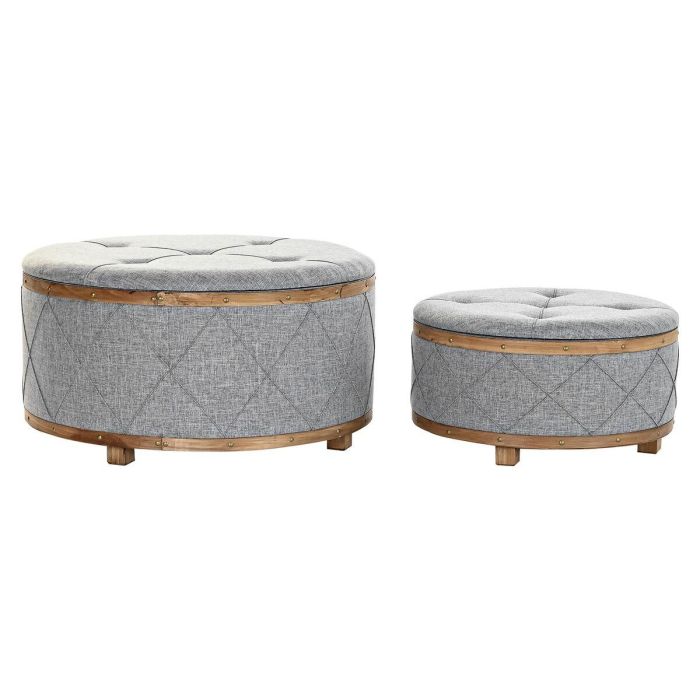 Descalzadora Scandi DKD Home Decor Gris Claro Natural 80 x 43 x 80 cm Set de 2 Descalzadora Scandi DKD Home Decor Gris Claro Natural 80 x 43 x 80 cm Set de 2