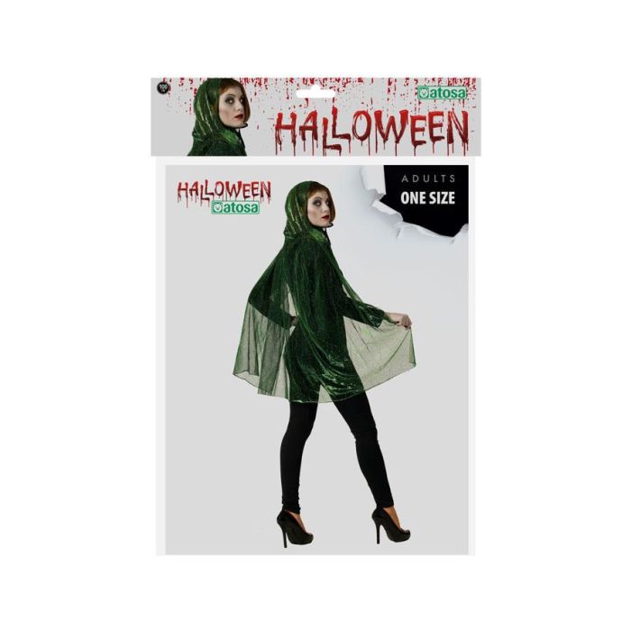 Capa Con Capucha 100 cm Halloween Verde 1