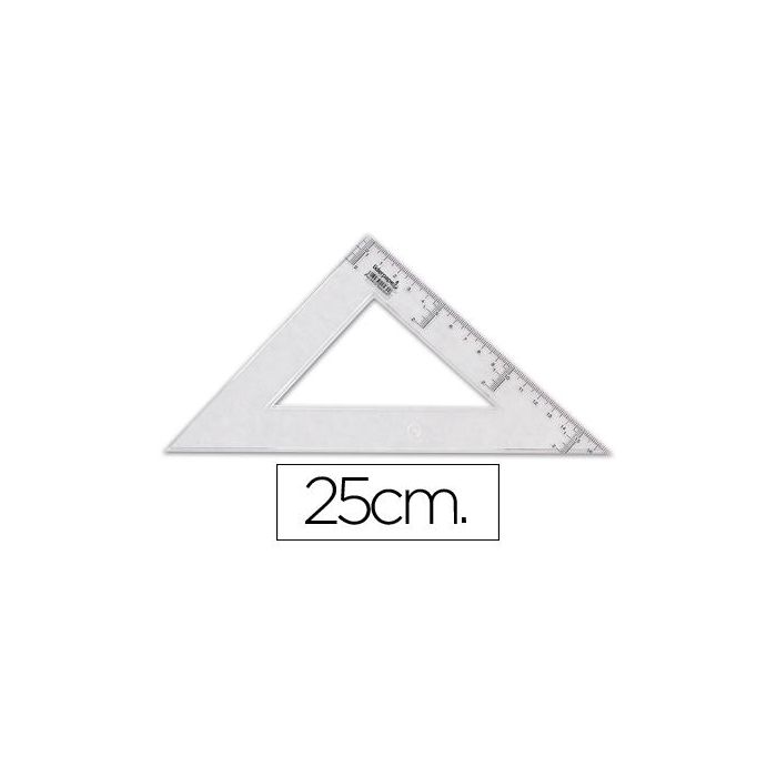 Escuadra Liderpapel 25 cm Plastico Cristal 20 unidades