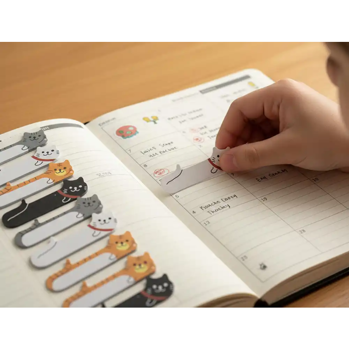 Imaginovo Bloc notas adhesivas marcapaginas gato 120 hojas 8x15x48 mm 5