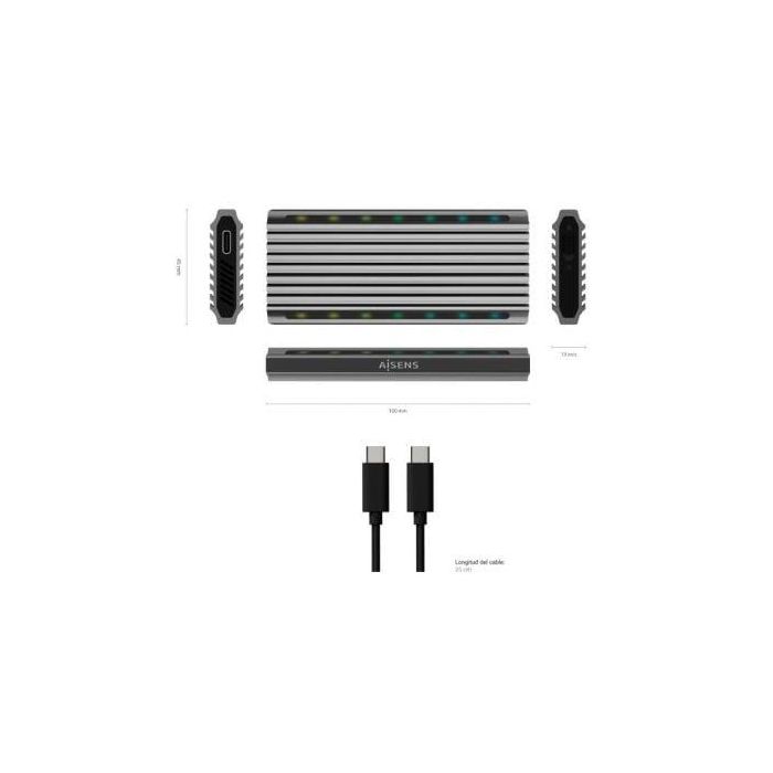 AISENS CAJA EXTERNA M.2 RGB GAMING ASM2-RGB011GR SATA/NVME A USB3.1 GEN2, GRIS 3 AISENS CAJA EXTERNA M.2 RGB GAMING ASM2-RGB011GR SATA/NVME A USB3.1 GEN2, GRIS 3