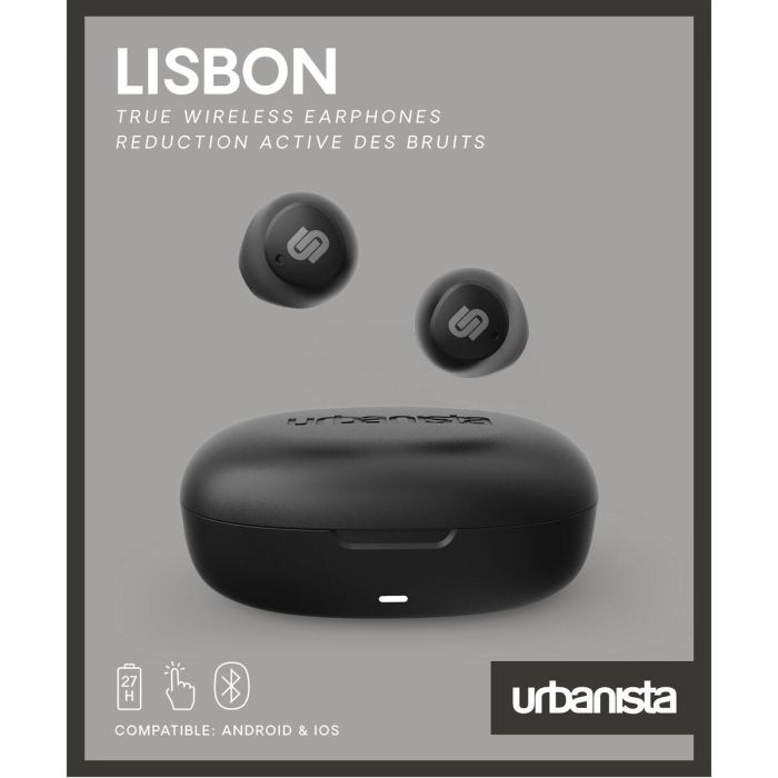 Urbanista Lisbon Auriculares True Wireless Inalambricos 27h Reproducción Carga USB-C Bluetooth 5.2 Controles Táctiles Compatibles iOS Android 10