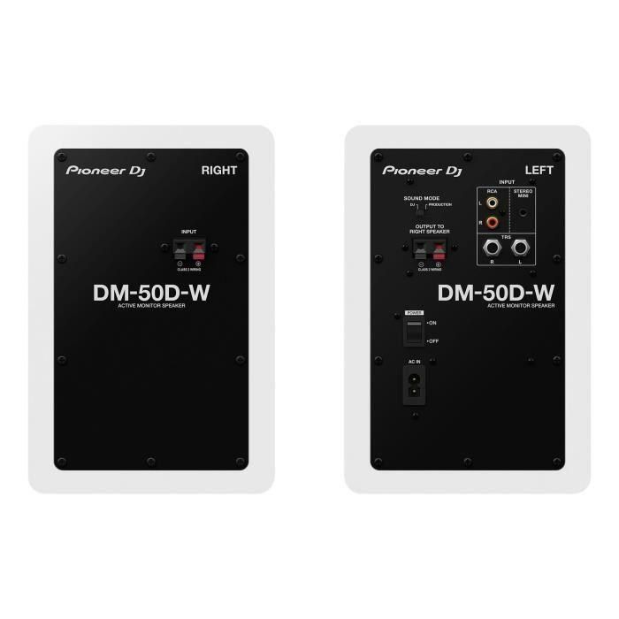 Par de altavoces de monitorización Pioneer DJ DM-50D-W - Bass Reflex - 2x25W - Modo DJ o Producción - Blanco 2 Par de altavoces de monitorización Pioneer DJ DM-50D-W - Bass Reflex - 2x25W - Modo DJ o Producción - Blanco 2