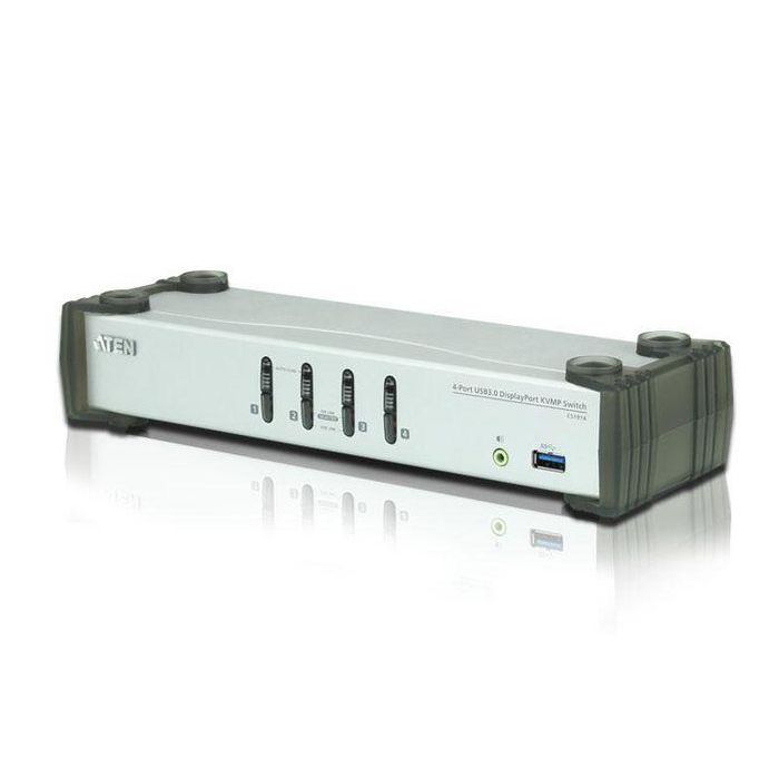 Aten CS1914 Interruptor KVM USB y DisplayPort 3840x2160 Pixeles Negro y Gris