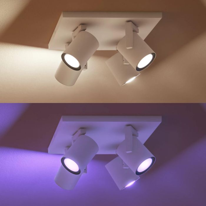 Philips Hue White&Col. Amb. Argenta Spot 4flg weiß 4x4.2W 1 Philips Hue White&Col. Amb. Argenta Spot 4flg weiß 4x4.2W 1