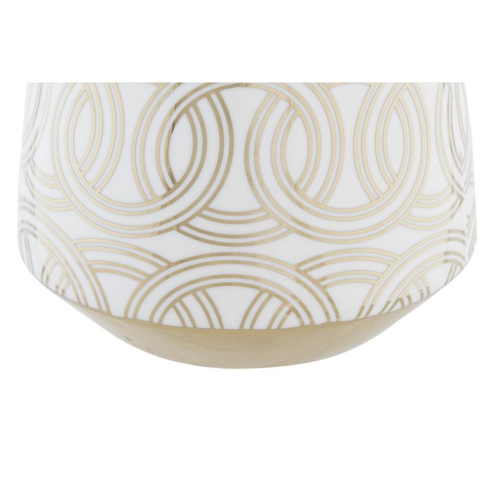 DKD Home Decor Jarron Oriental Blanco Dorado Porcelana 16 x 18 x 16 cm 2