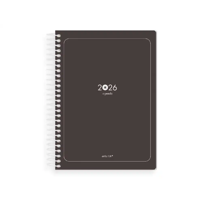 Antartik ESSENTIALS Agenda 2026 Día Página A5+ Espiral Negro Papel 80g FSC 1