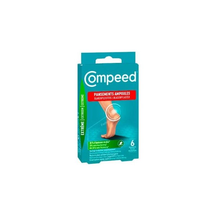 Compeed Apósito Ampollas Extreme Talones Hidrocoloide Acolchado Reforzado 10 Unidades para Alivio Instantáneo y Curación Rápida