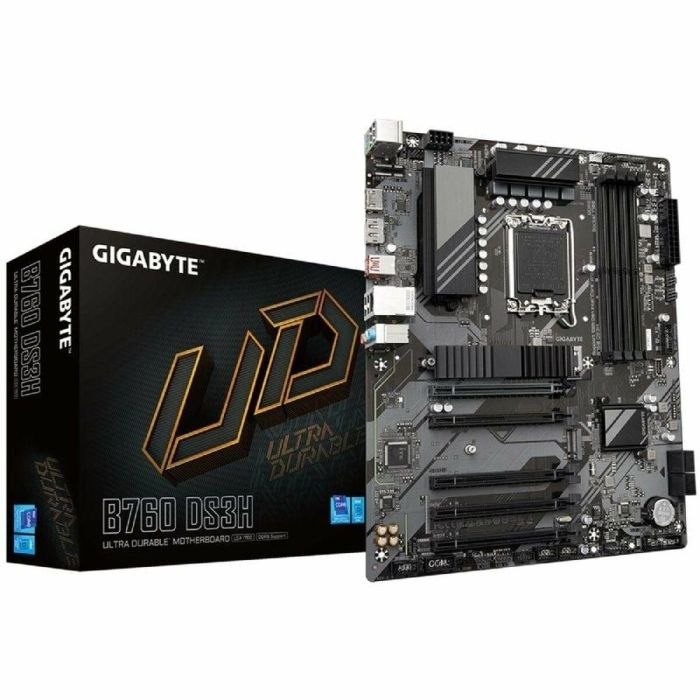 GIGABYTE GIG1688241533692 Placa base B760 DS3H compatible con Intel 14ª Gen DDR5 hasta 7600 MHz 2x PCIe 4.0 M.2 5
