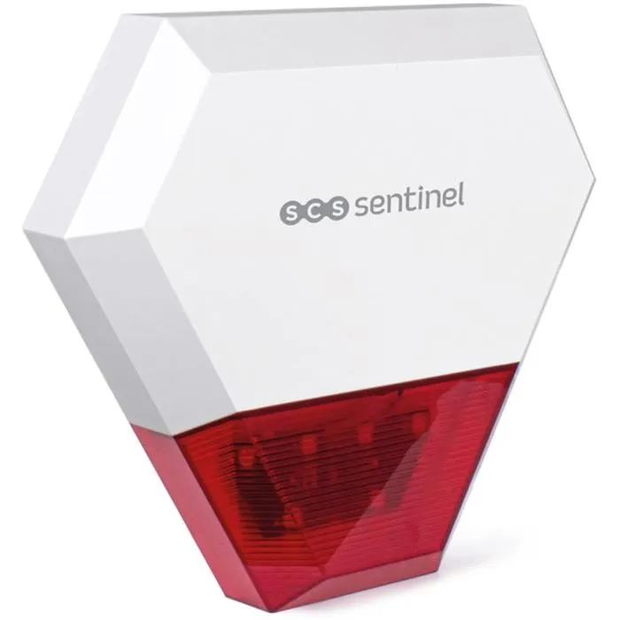 SCS Sentinel Sirena exterior cableada adicional KitAlarm SCS3701085205768 - Alcance 80m - Alerta sonora y luminosa 1