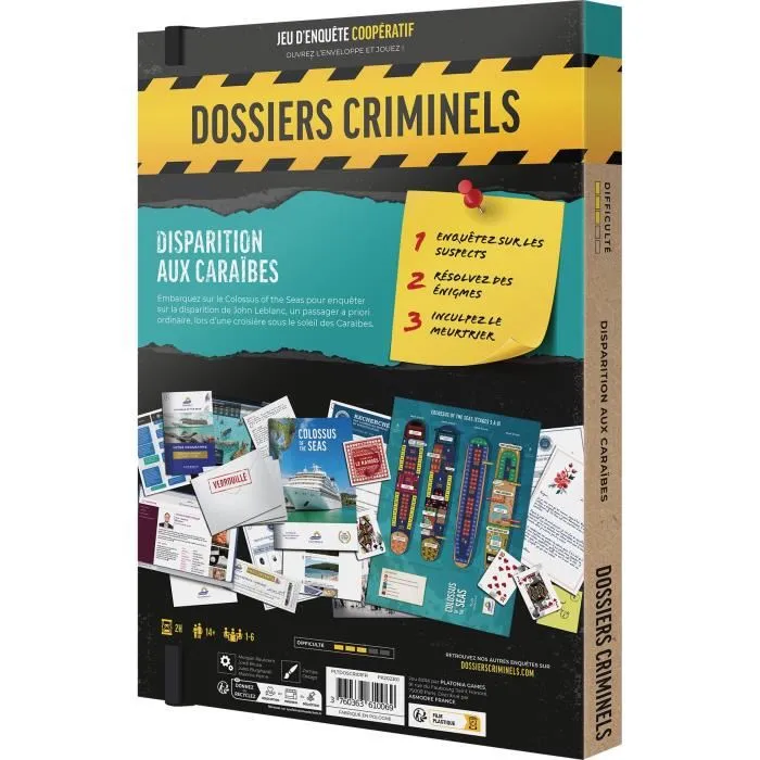 Asmodee ASM3760363610113 Desaparición en el Caribe Juego de investigación A partir de 18 años Fabricado en Francia Idioma francés Asmodee ASM3760363610113 Desaparición en el Caribe Juego de investigación A partir de 18 años Fabricado en Francia Idioma francés