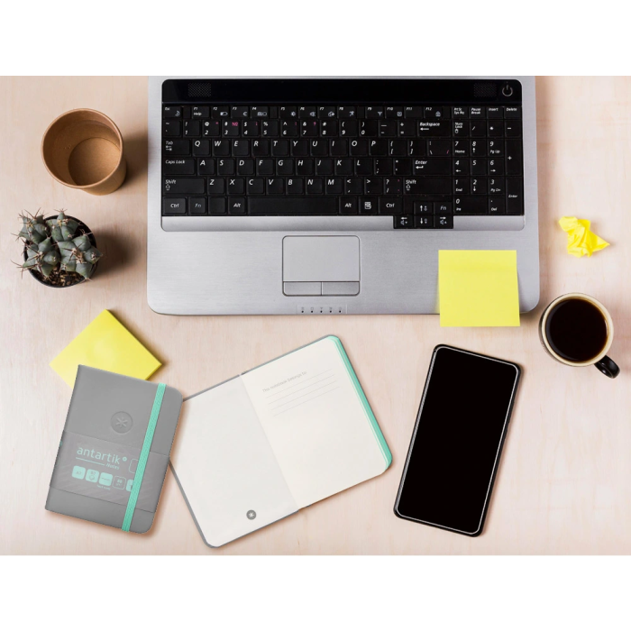 Antartik Cuaderno A7 Tapa Dura Hojas Lisas Gris y Turquesa 80 Hojas 80 gr FSC 10 Antartik Cuaderno A7 Tapa Dura Hojas Lisas Gris y Turquesa 80 Hojas 80 gr FSC 10