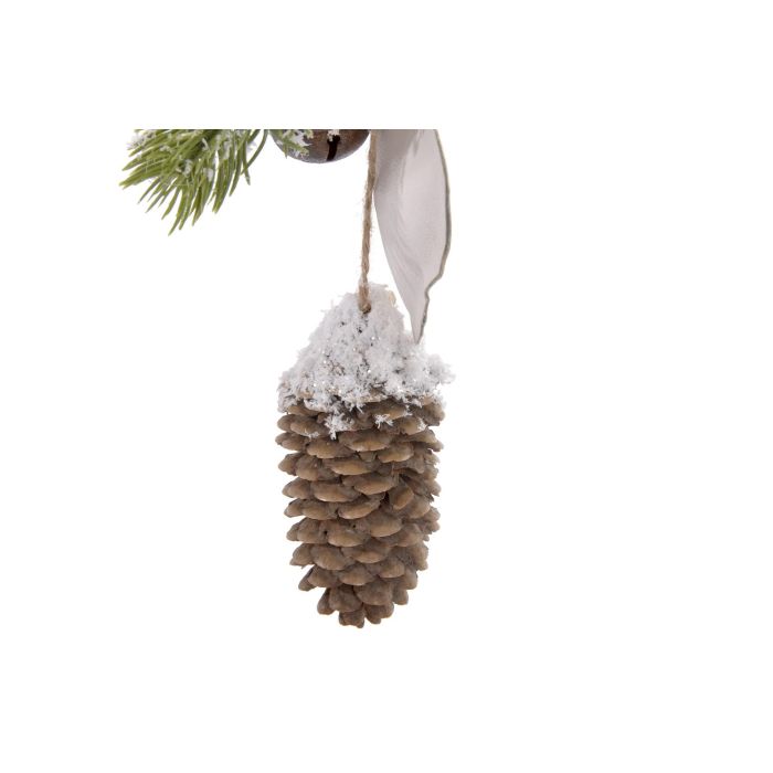 DKD Home Decor Decoración Colgante Navidad Alpina Natural 45 x 16 cm (4 Unidades) Poliéster Piña Estrella Hecho a mano 2