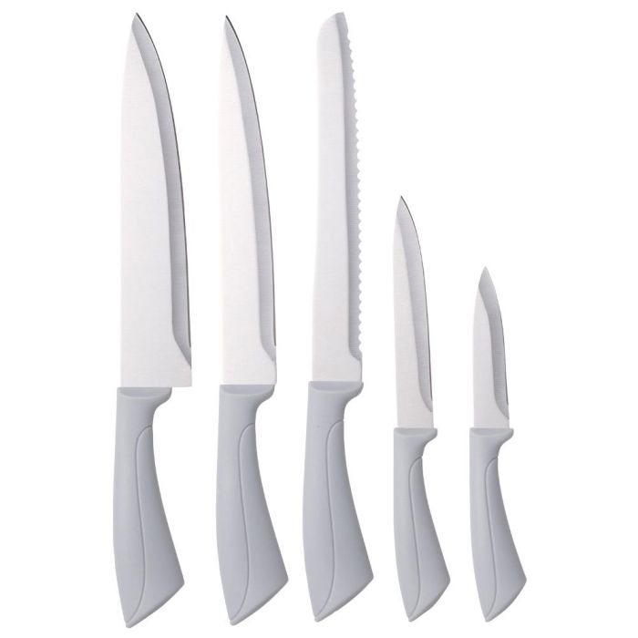 Day Juego De 5 Cuchillos Chef, Pan, Cocina, Vegetales Y Hierbas con Hoja De Acero Inoxidable Y Mango De Plástico 5