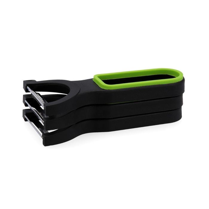 Quid Set de 3 Peladores de Cocina Veggy Verde de Metal 19x10x5 cm Apto Lavavajillas