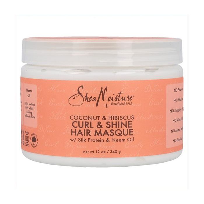 Shea Moisture Mascarilla Capilar Coco e Hibisco para Rizos 340g - Hidratación, Brillo y Definición