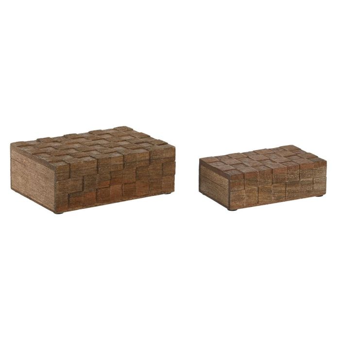 Joyero Alpino DKD Home Decor Natural 18 x 9 x 25 cm Set de 2