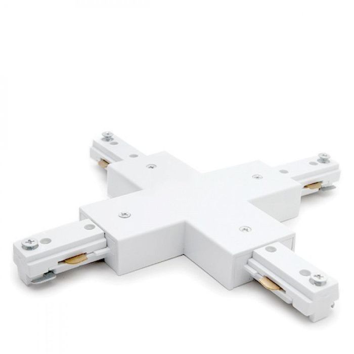 Conector X para Carril Bifásico Focos de LEDs Blanco 0 Conector X para Carril Bifásico Focos de LEDs Blanco 0