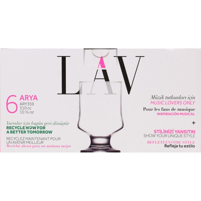 Set de 6 vasos Arya 310 cc - Lav (8 Cajas) 1 Set de 6 vasos Arya 310 cc - Lav (8 Cajas) 1
