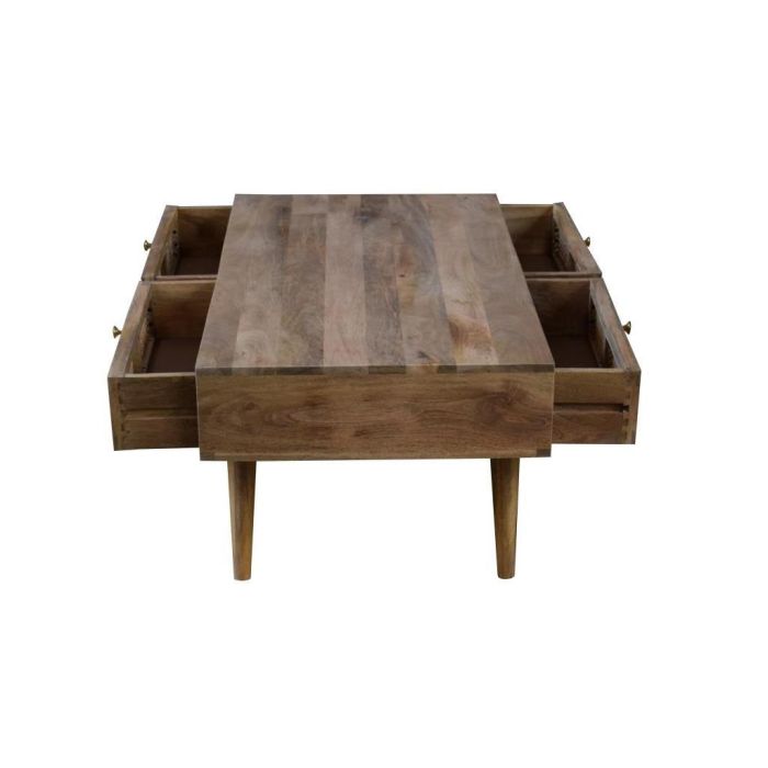 DKD Home Decor Mesa Centro Tropical Mango y Ratán Natural 60 x 46 x 115 cm 3