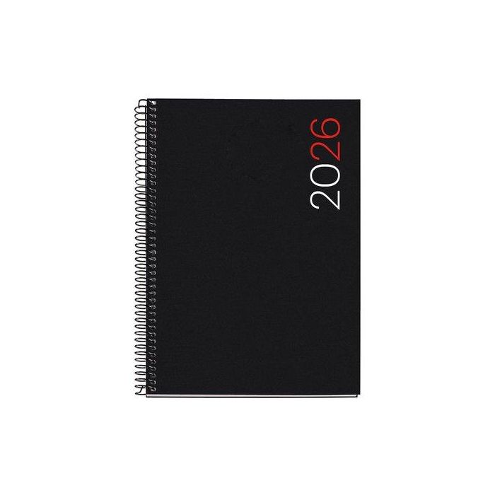 Agenda Anual (2026) Miquelrius Basic City Espiral Tapa Pp Plus 155X213 D/P Negro