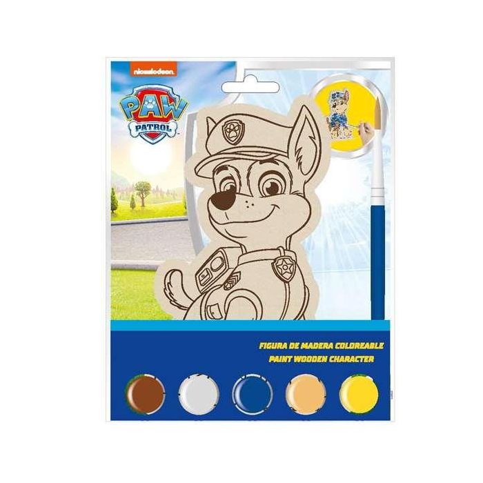 Cerdá Figuras Coloreables de Madera Paw Patrol para Niños +3 Años, Color Azul, 14x18x5 cm