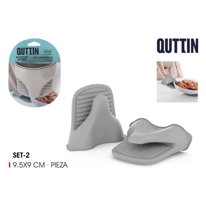 Quttin Set de 2 Manoplas de Cocina de Silicona, medidas 12 x 10 x 2 cm y 74 g cada una (18 Unidades) Quttin Set de 2 Manoplas de Cocina de Silicona, medidas 12 x 10 x 2 cm y 74 g cada una (18 Unidades)