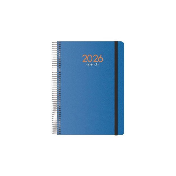 Dohe Agenda Anual Syncro Espiral 15x21 cm Dp C-Goma Azul 2026