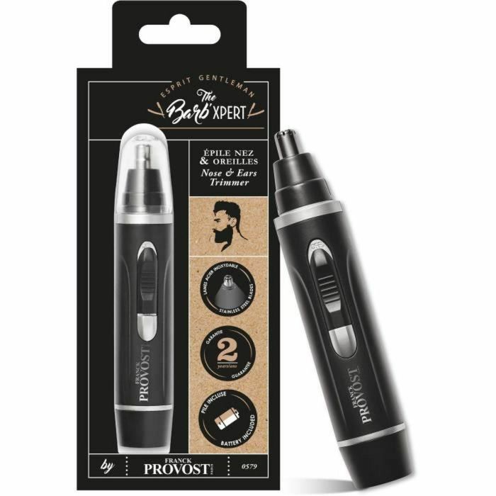 Franck Provost 0579 Recortador de Nariz y Orejas Barb'Xpert Cuchillas Seguras Acero Inoxidable Alimentado por Batería Negro 1 Franck Provost 0579 Recortador de Nariz y Orejas Barb'Xpert Cuchillas Seguras Acero Inoxidable Alimentado por Batería Negro 1