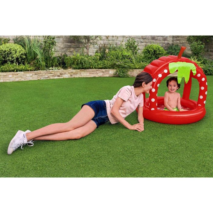 Bestway Piscina Hinchable Infantil con Techo Suelo Acolchado 91x91x91 cm +2 Años Jardin 52387 3