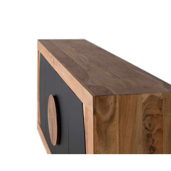 GINER Y COLOMER Aparador de Madera de Acacia con 4 Puertas - Natural y Negro 4
