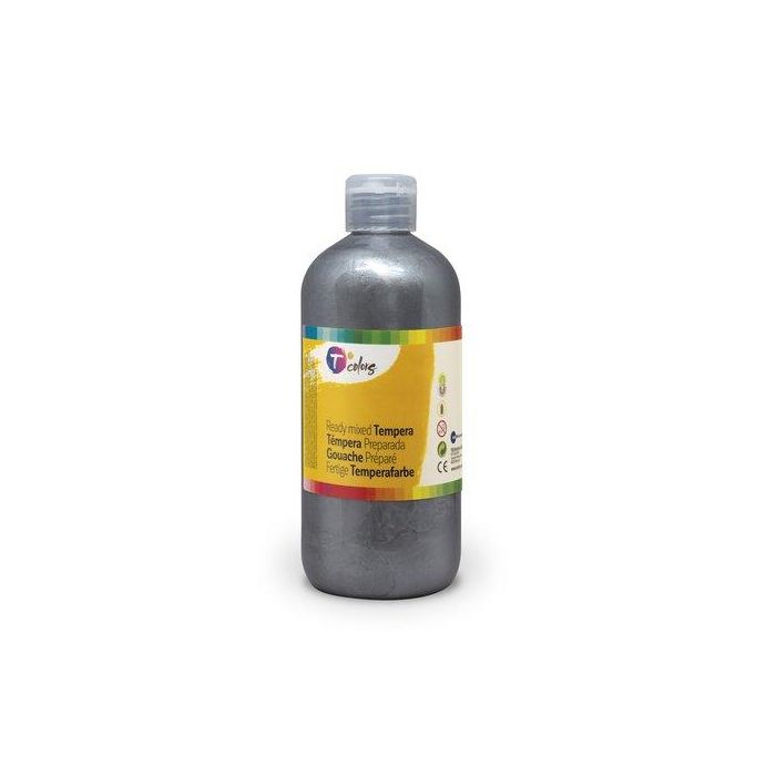 Tempera Tcolors Liquida 500 Ml (Botella) Plata