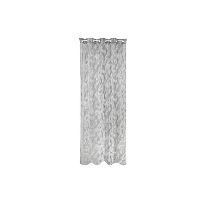 DKD Home Decor Cortina Visillo Basicos Poliéster Gris 270 x 140 cm (2 Unidades) 140 gsm