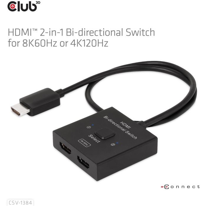 Club3D HDMI Switch Bidireccional 8K60Hz/4K120Hz UHD CSV-1384 3