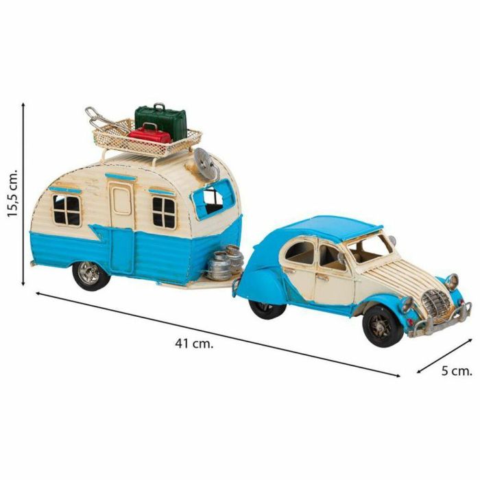 Figura Decorativa Alexandra House Living Azul claro Hierro ABS Caravana Remolque 9 x 15 x 41 cm 6