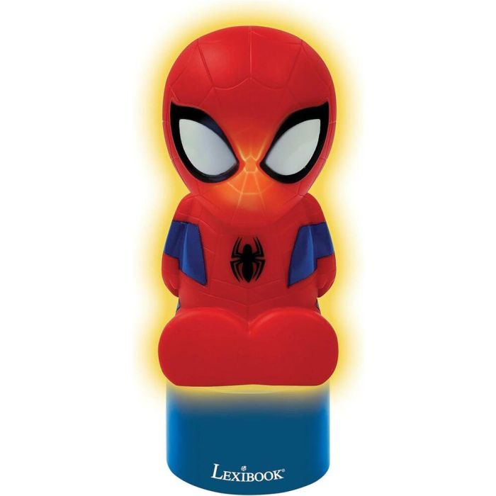 Lexibook Altavoz Luz Nocturna Spiderman Marvel +3 Años con Reproductor de Música y Función Autodesconexión LED Portátil